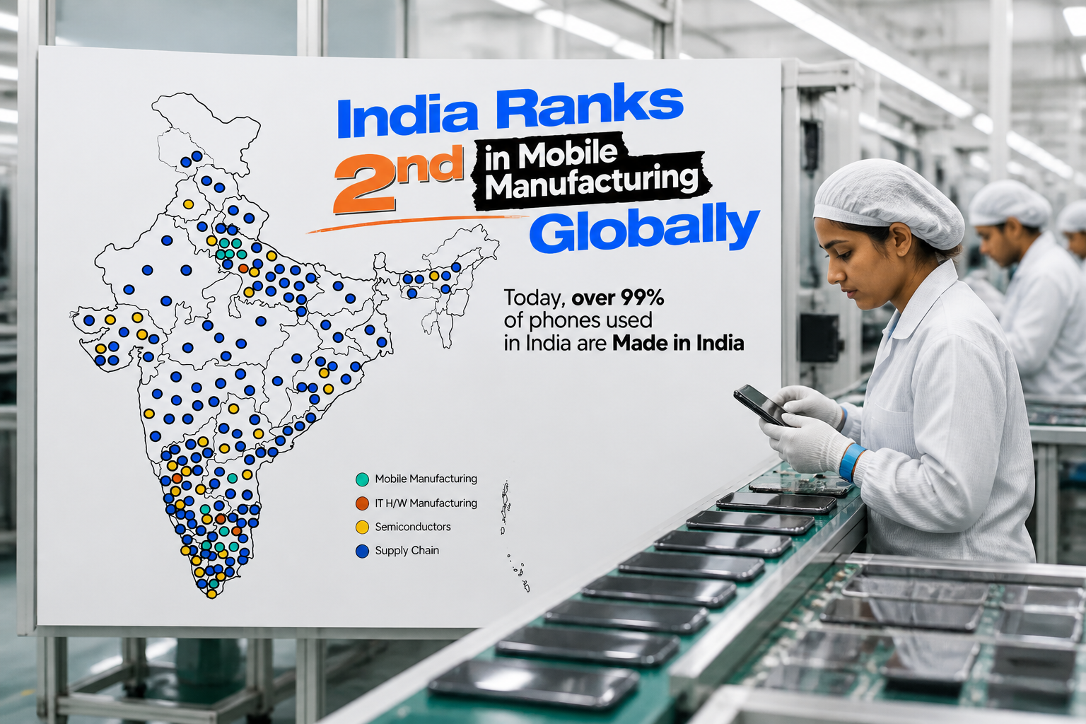 India ranks 2nd globally in mobile manufacturing, MyGovIndia says