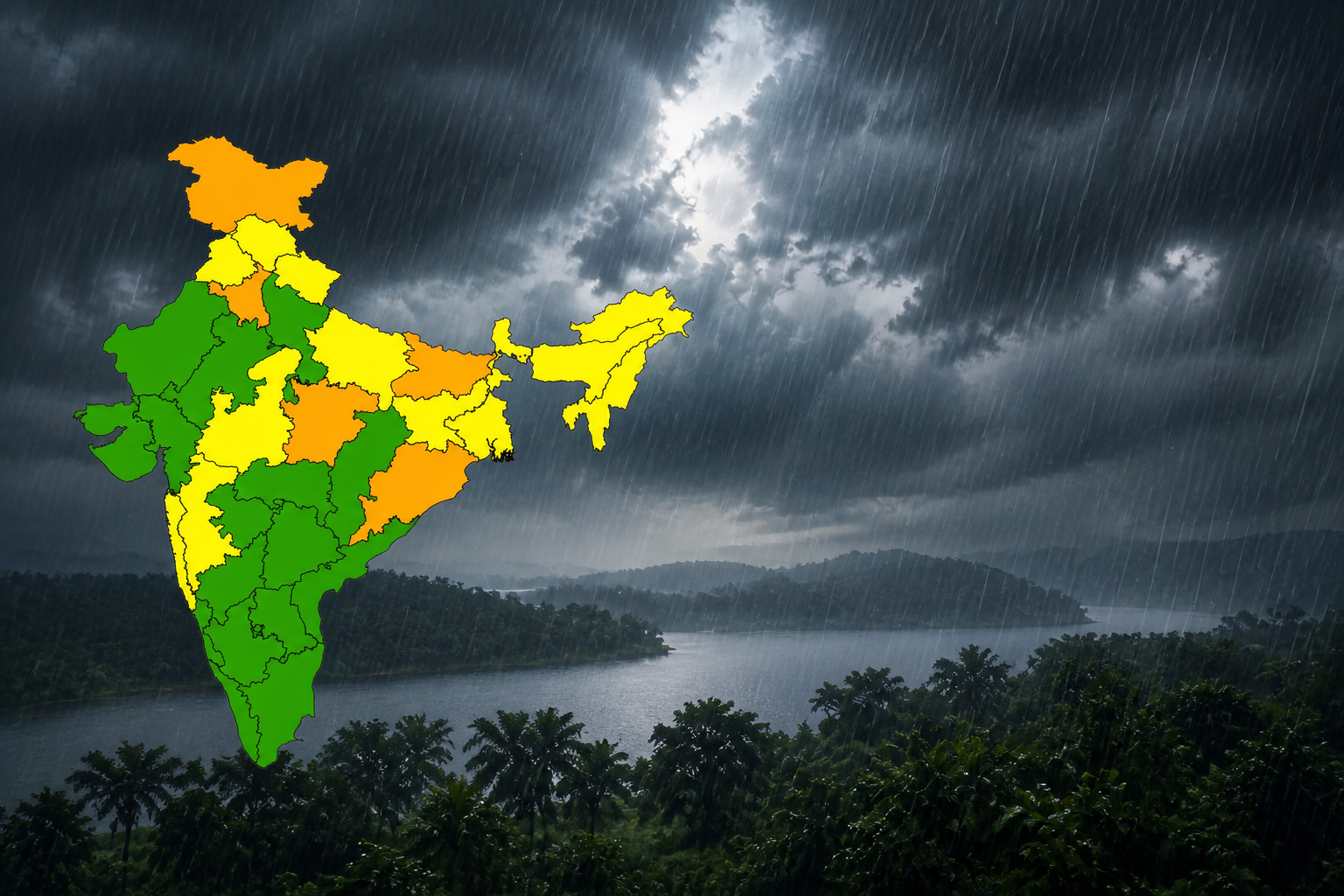 IMD के अनुसार 29-08-2026 तक बिहार समेत 5 क्षेत्रों में बहुत भारी बारिश दर्ज