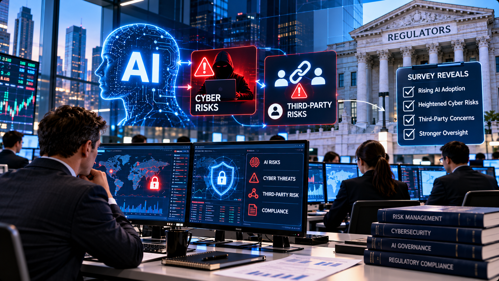 AI अपनाने के साथ वित्तीय कंपनियों को साइबर और थर्ड-पार्टी जोखिम की चिंता