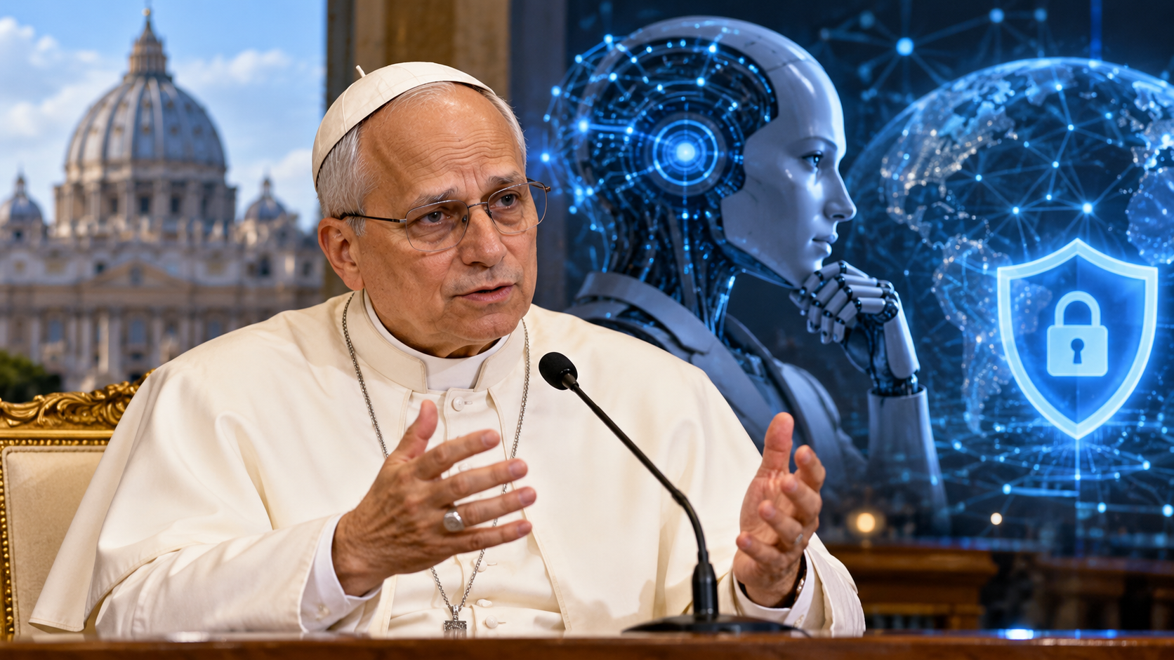 Pope Leo rejects 'fake news' claim on AI doom fears as Trump prepares CEO talks