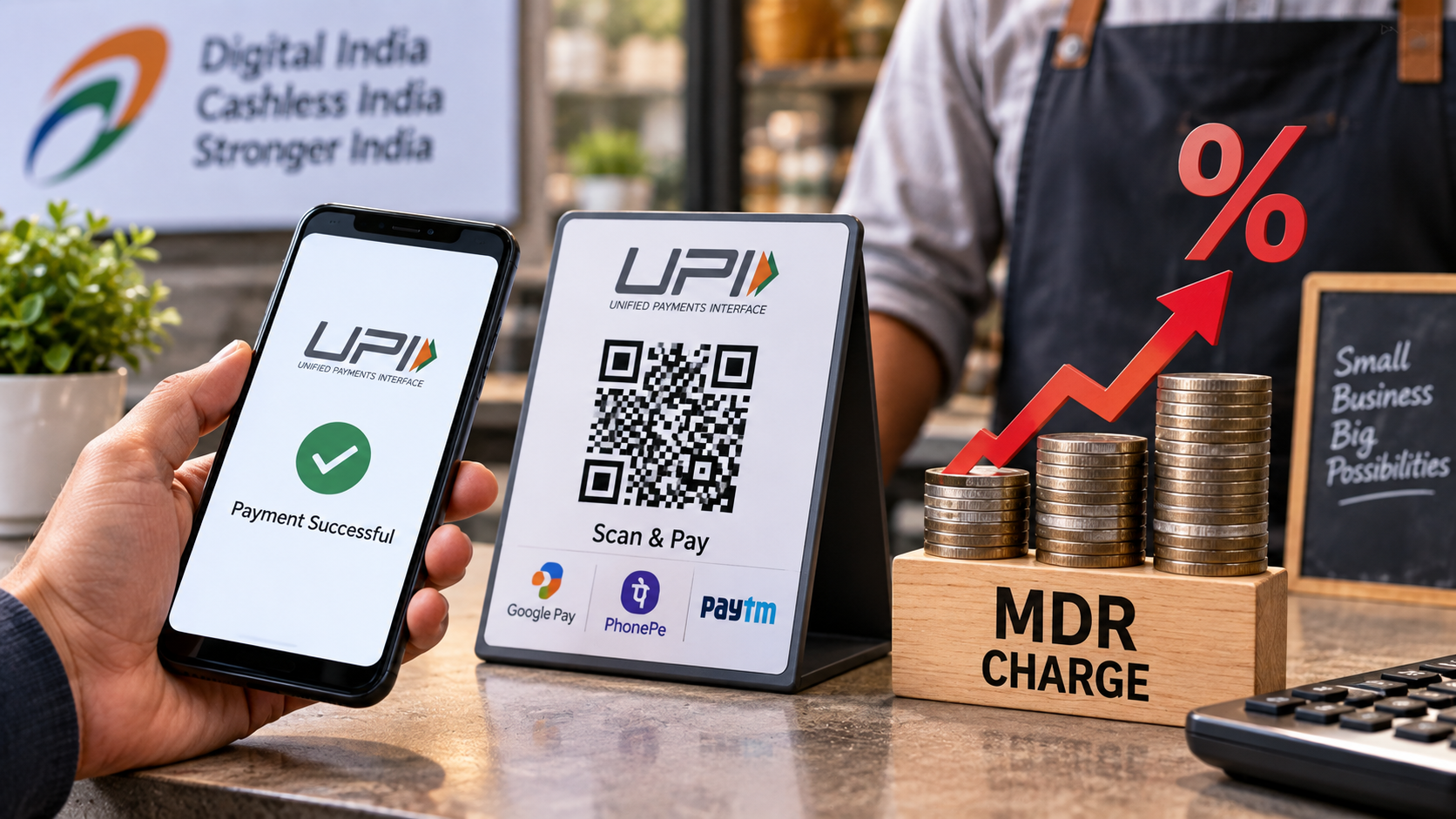 यूपीआई पेमेंट पर किसे देना होगा चार्ज? P2P फ्री, बड़े मर्चेंट ट्रांजैक्शन पर MDR लागू