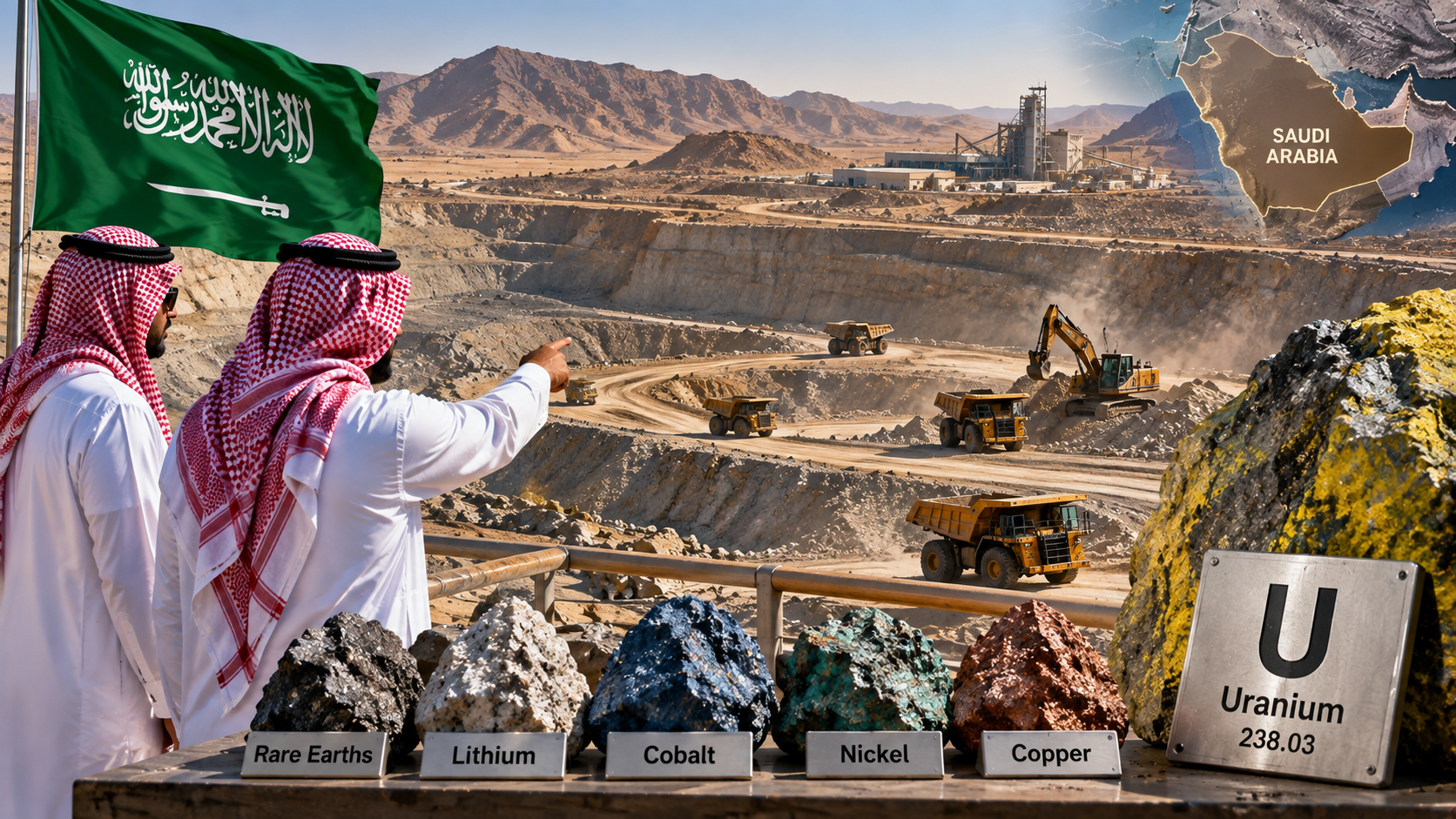 Saudi Arabia reports 110 million tonnes of ore with rare earths and uranium in Medina