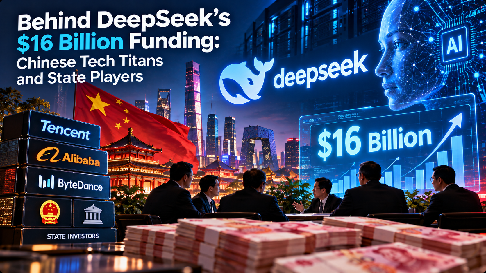 DeepSeek की $16 अरब फंडिंग में चीनी टेक दिग्गजों और सरकारी संस्थानों की भूमिका पर रिपोर्ट