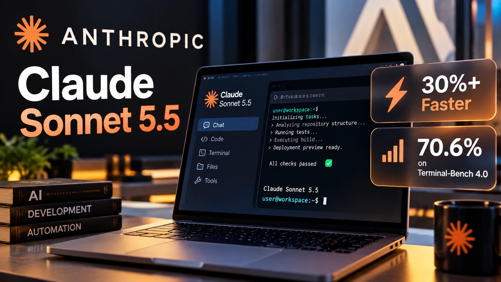 Anthropic launches Claude Sonnet 5.5 with 30%+ faster speed and major benchmark gains