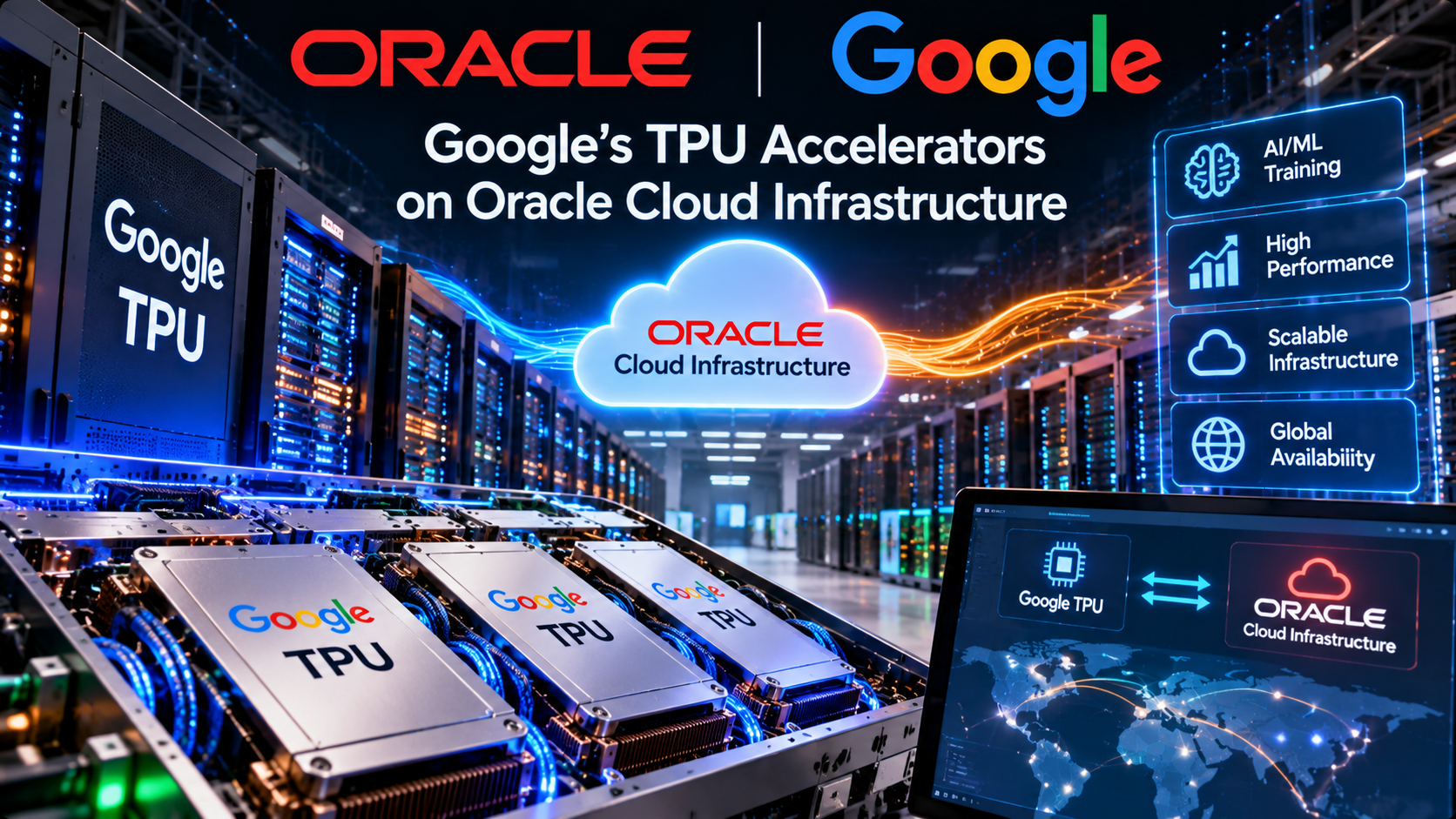 Oracle Cloud Infrastructure में Google के TPU एक्सेलरेटर उपलब्ध होंगे