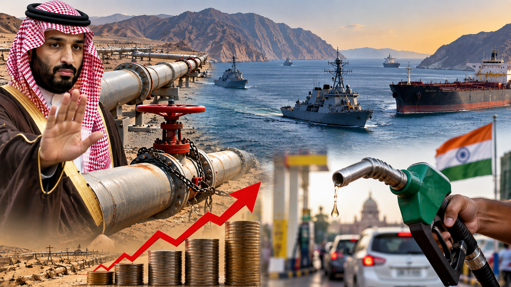 Saudi pipeline shutdown lifts crude above $108, putting India’s fuel costs under pressure