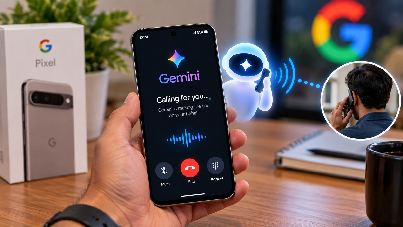 Google's Gemini can now call businesses on Pixel 11 phones, with users able to take over