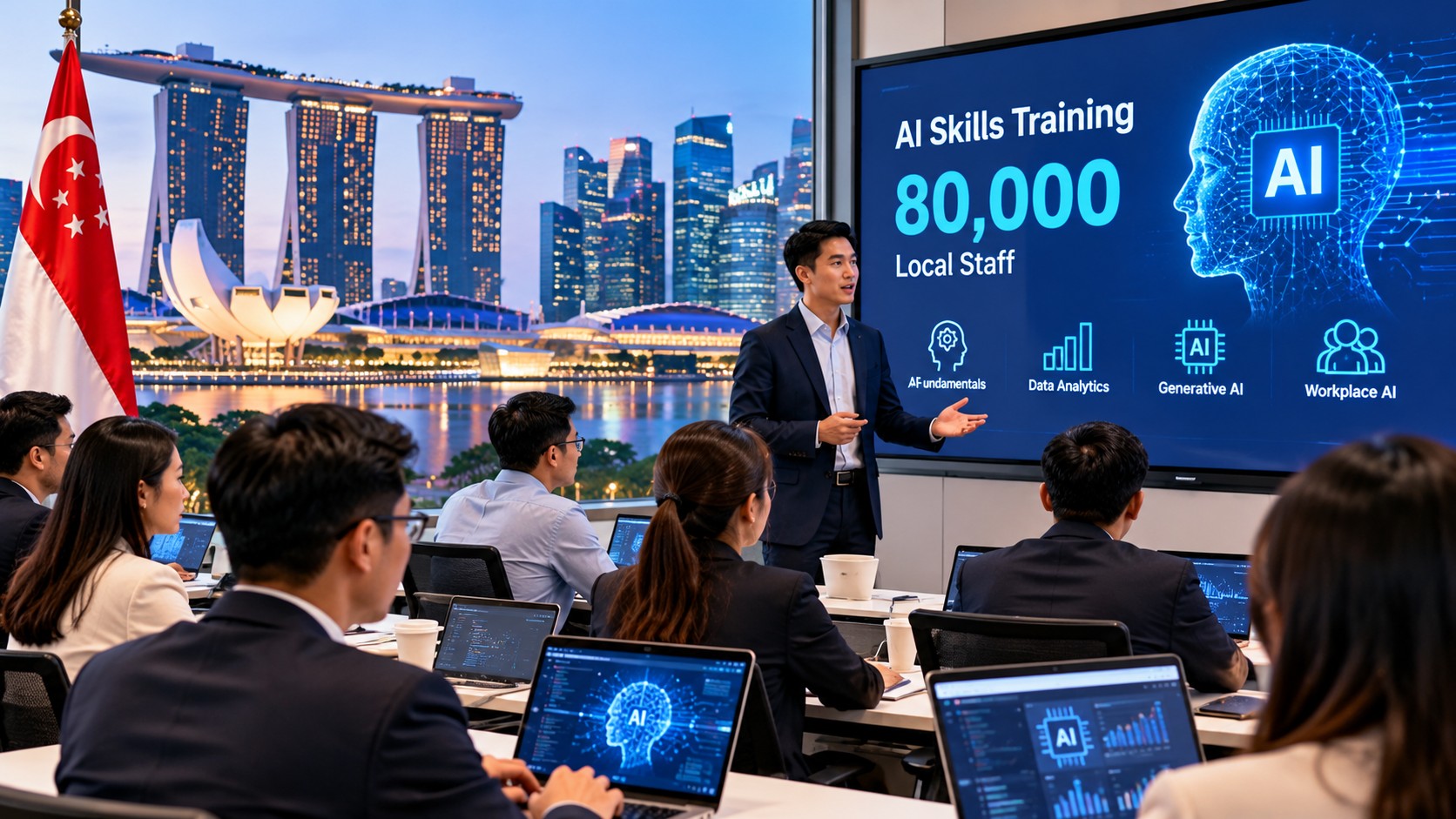 Singapore finance firms pledge AI training for 80,000 staff by 2028